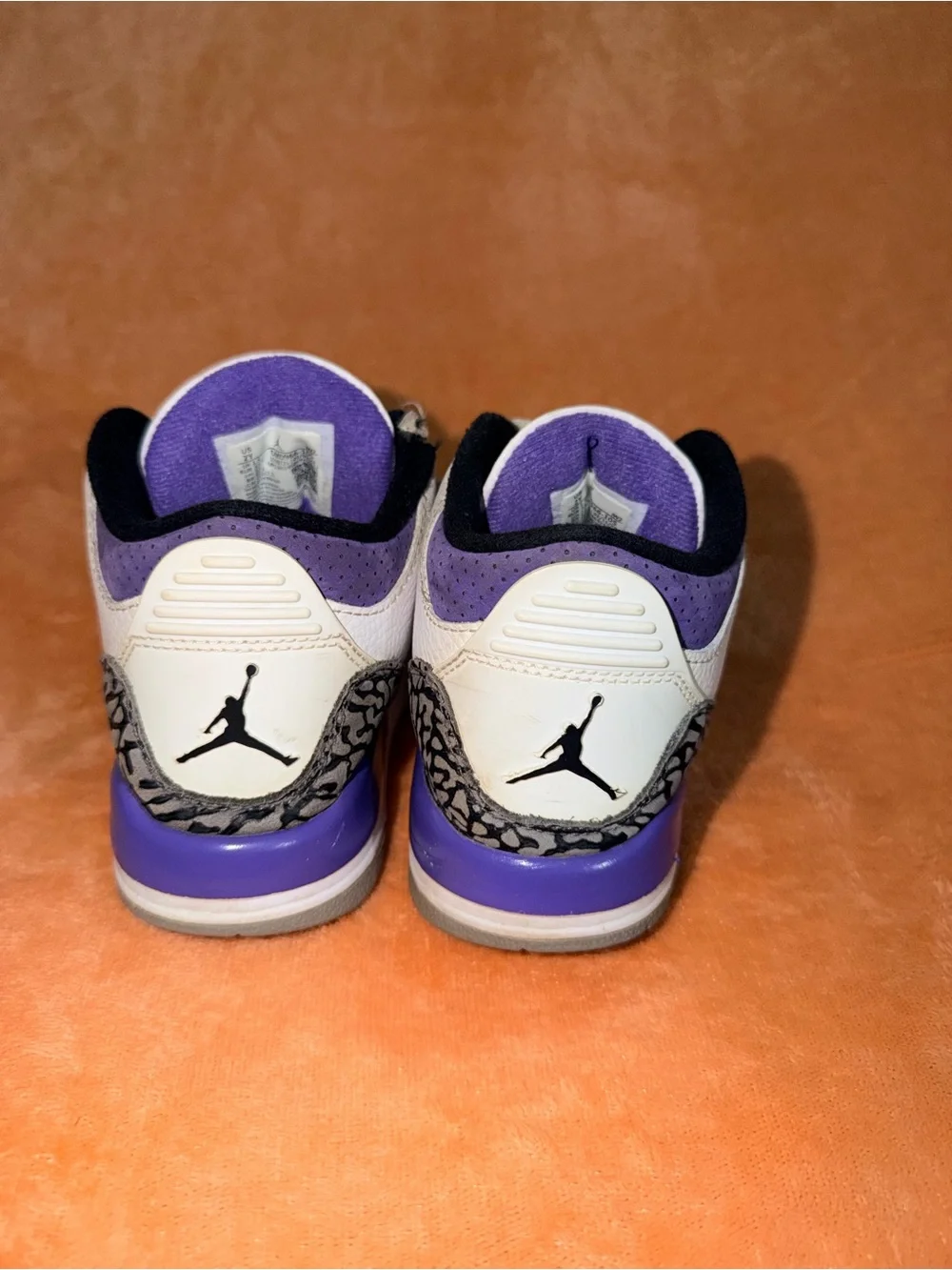 Nike Air Jordan 3 Retro PS 'Dark Iris' White/Purple (Size 2Y)